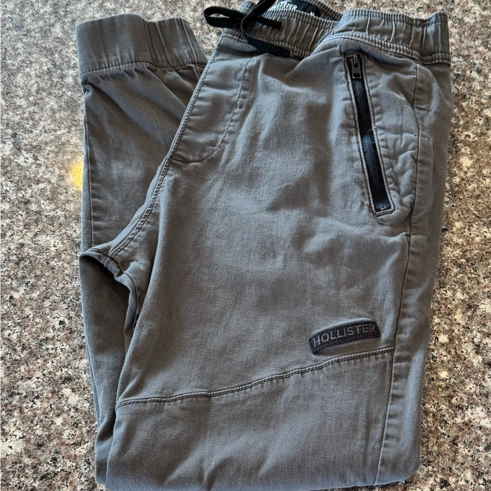 Hollister Men's Slate Gray Drawstring Joggers